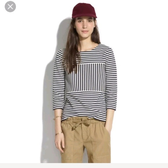 Madewell | Gallerist Striped Ponte Top - Picture 2 of 9